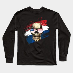 A badass shirt for anyone that loves America and skulls. Long Sleeve T-Shirt